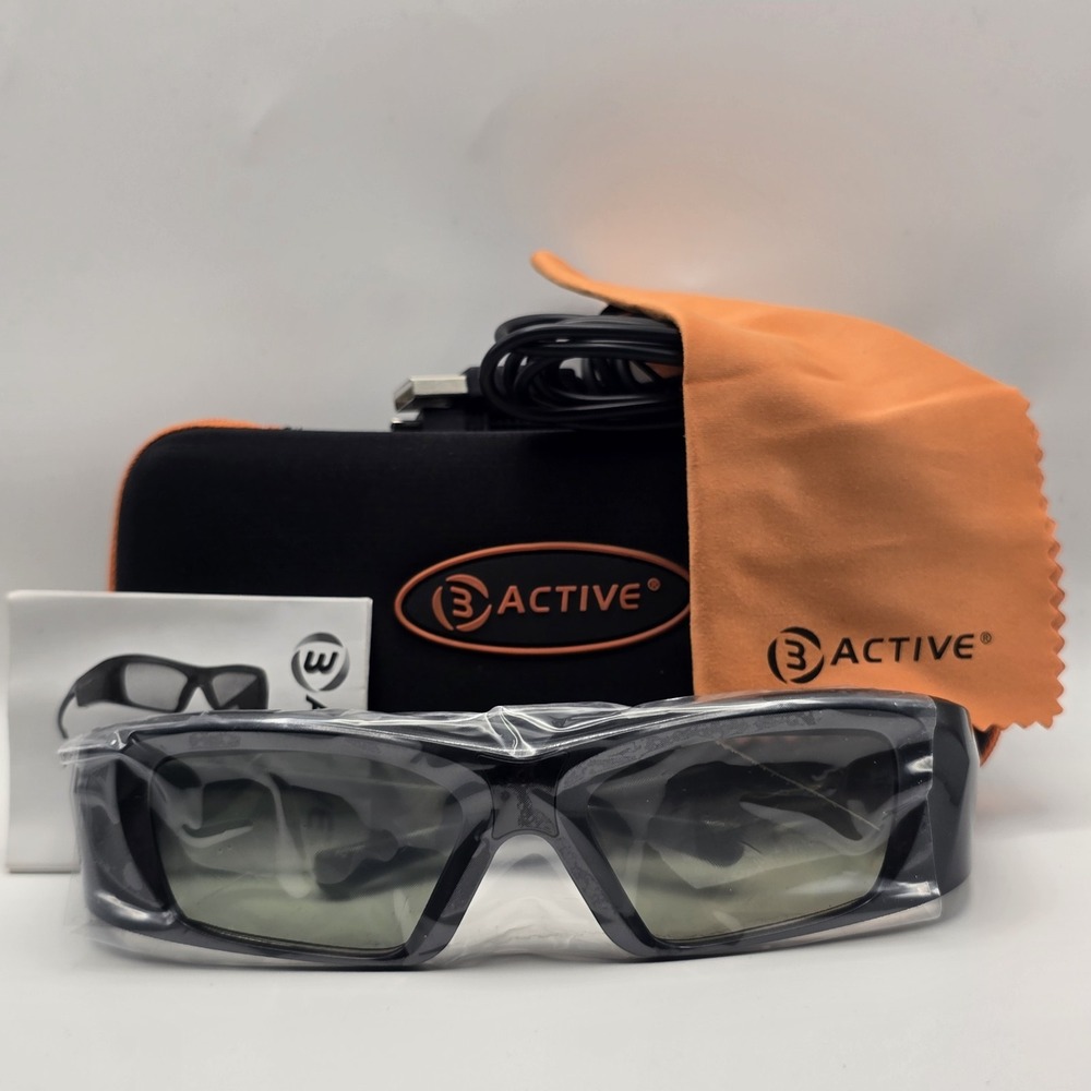 3Active Premium 3D Active Shutter Glasses Rechargeable A1901252-GD5 NEW Kit